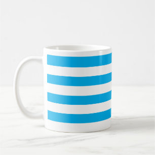 Klassischer dicker Himmel Blau und Weiß Horizontal Kaffeetasse