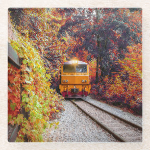 Klassischer Diesel-Motor im Herbst Glasuntersetzer