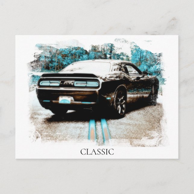 *~* Klassischer Digital NIR Muscle Car Postkarte (Vorderseite)