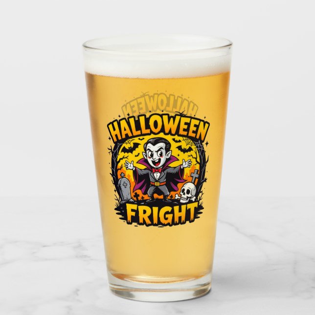 Klassischer Dracula Halloween Fright Glas (Rückseite (gefüllt))