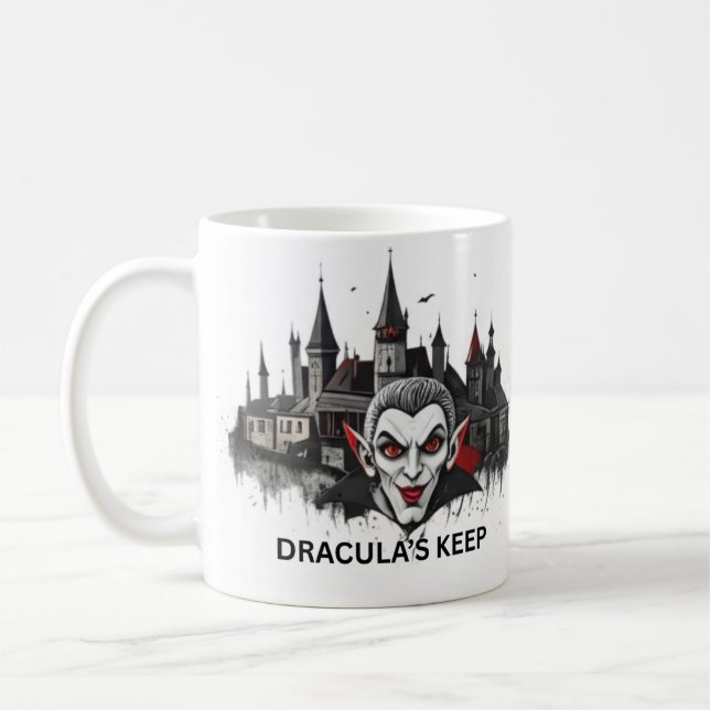 Klassischer Dracula-Vampir-Becher Kaffeetasse (Links)