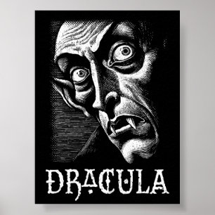 Klassischer Dracula Vintag Gothic Vampire Hallowee Poster