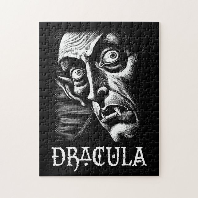Klassischer Dracula Vintag Gothic Vampire Hallowee Puzzle (Vertikal)