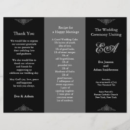 Klassischer dunkler Grau des Wedding Program Folde