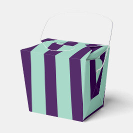 Klassischer Dunkler Lila und leichter TealStripter Geschenkschachtel
