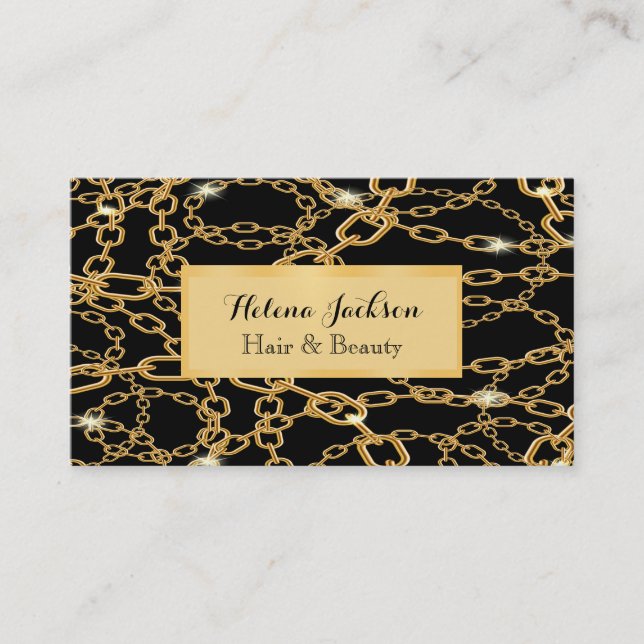 Klassischer Edelschmuck aus schwarzem Gold Visitenkarte (Vorderseite)