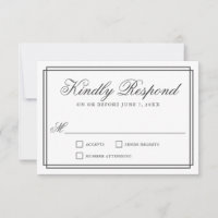 Klassischer, einfacher Elegant-Rahmen-Hochzeit-RSV