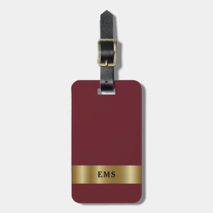 Klassischer einfacher, roter und goldener Monogram Gepäckanhänger