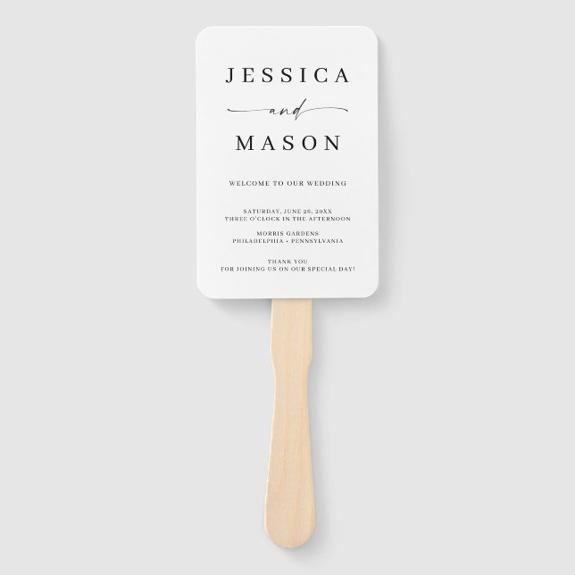 Klassischer Elegance Wedding Program Fan Fächer (Vorderseite)