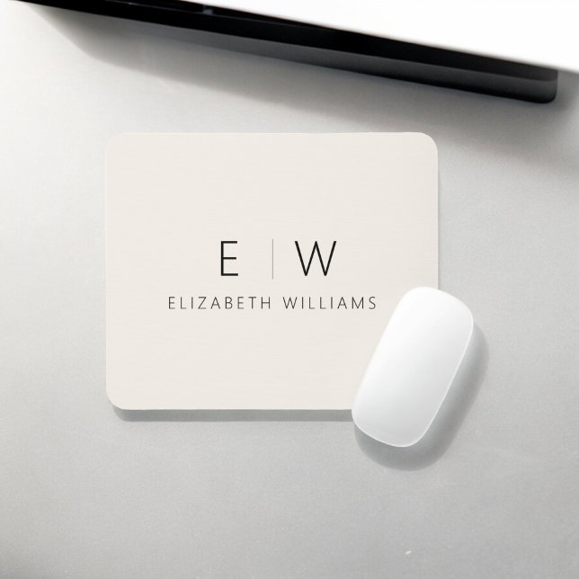 Klassischer Elegant-neutraler Minimalistischer Mon Mousepad (Von Creator hochgeladen)