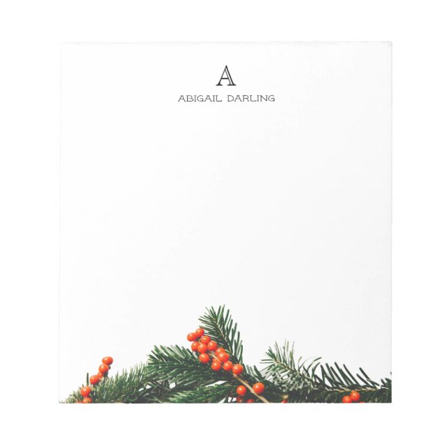 Klassischer eleganter Beruflicher Monogramm-Pin Notizblock (Vorderseite)