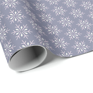 Klassischer Eleganter Schneeflohckchen Blau Weihna Geschenkpapier