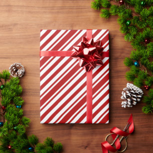 Klassischer Eleganter Weihnachts-Zuckerhut-Streife Geschenkpapier