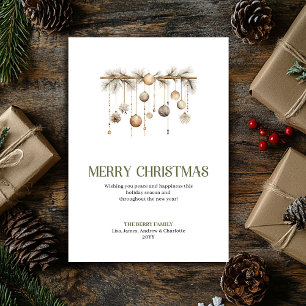 Klassischer eleganter Weihnachtsschmuck Neutral Go Feiertagskarte