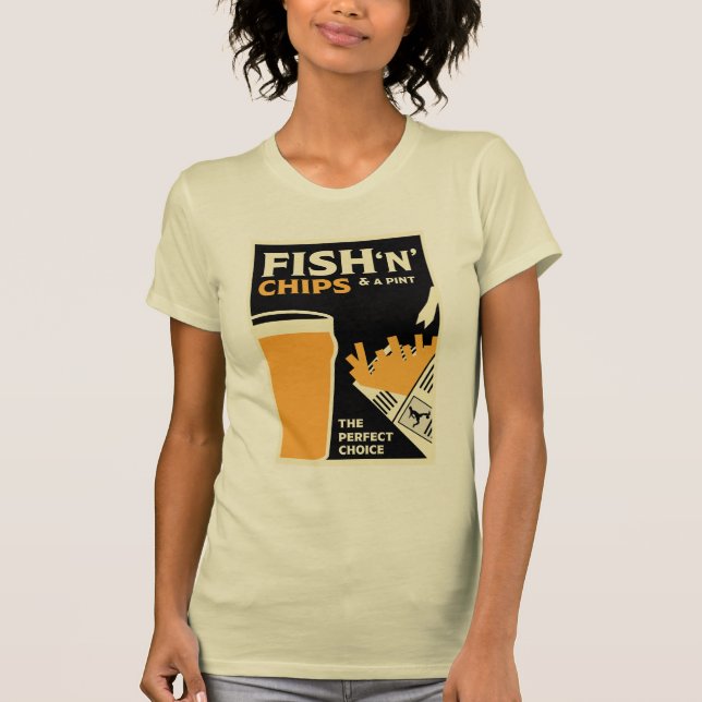 Klassischer englischer Fisch und Chips T-Shirt (Vorderseite)