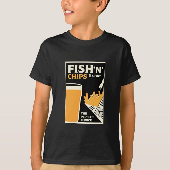 Klassischer englischer Fisch und Chips T-Shirt (Vorderseite)