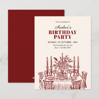 Klassischer Esstisch Geburtstag Einladung
