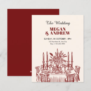 Klassischer Esstisch Hochzeit Einladung