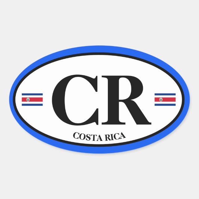 Klassischer Euro Oval Sticker von Costa Rica (Vorderseite)