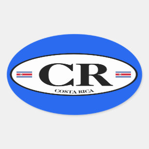 Klassischer Euro Oval Sticker von Costa Rica