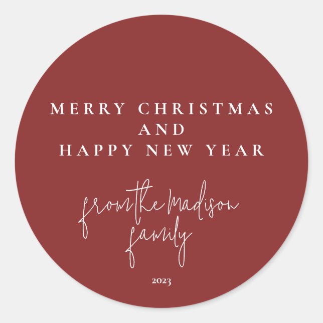 Klassischer Falu Rot Runder Aufkleber (Vorderseite)