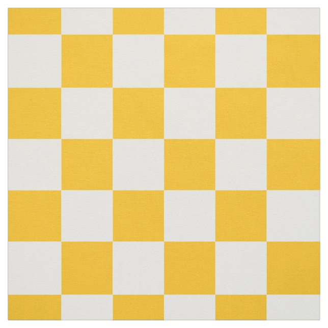 Klassischer, farbenfroher, gelber Schachbrett Stoff (Muster)