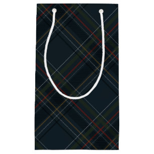Klassischer Feiertags-Karo-Stil in stilvollem Navy Kleine Geschenktüte
