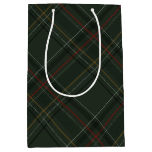 Klassischer Feiertags-Karo stilvolles grünes Weihn Mittlere Geschenktüte