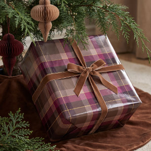 Klassischer festlicher Pflaumenbrauner Weihnachts- Geschenkpapier