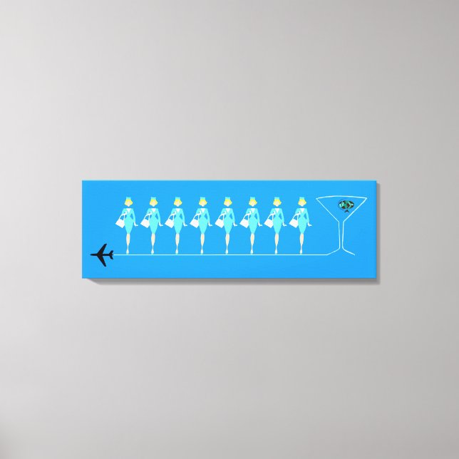 Klassischer Flug Attendant Stretched Canvas Print Leinwanddruck (Vorderseite)