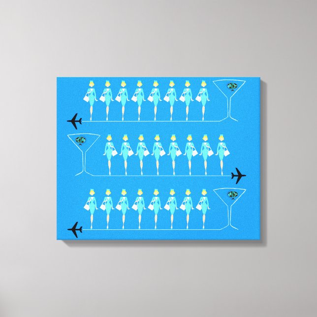 Klassischer Flug Attendant Stretched Canvas Print Leinwanddruck (Vorderseite)