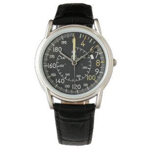 Klassischer Flugzeug Luftgeschwindigkeitsanzeiger Armbanduhr