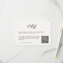 Klassischer formeller Hochzeitstil-RSVP-Karte QR-C