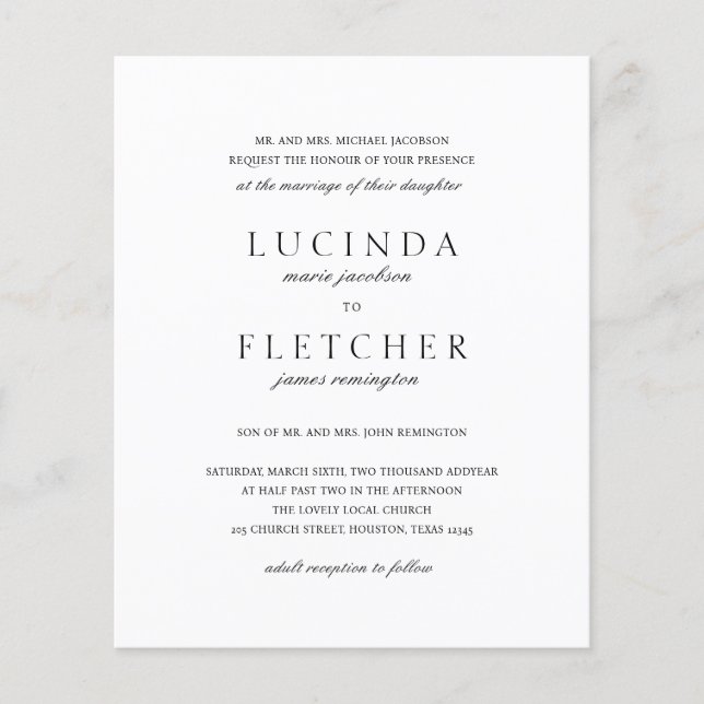 Klassischer formeller QR-Kodex Einladung zur Hochz (Vorderseite)