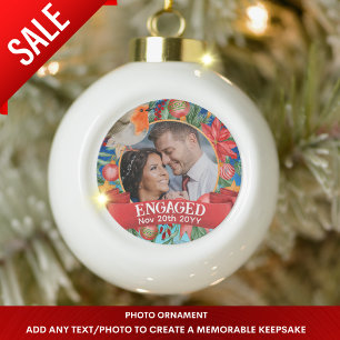Klassischer FOTO Vintage Baumschmuck personalisier Keramik Kugel-Ornament