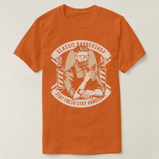 Klassischer Friseurladen T-Shirt (Design vorne)