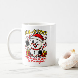 Klassischer Frohe Weihnachten Schneemann Tasse Ele
