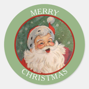 Klassischer fröhlicher Weihnachtsmann Weihnachten Runder Aufkleber