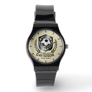 Klassischer Fußballschild | Benutzerdefinierter Te Armbanduhr