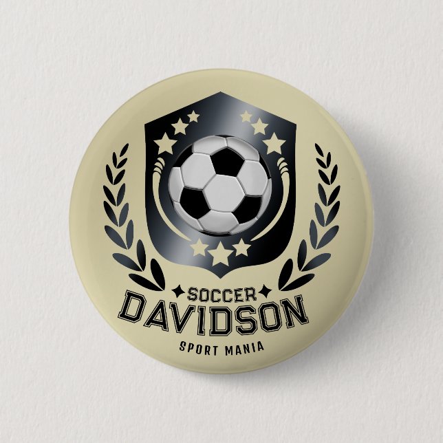 Klassischer Fußballschild | Benutzerdefinierter Te Button (Vorderseite)