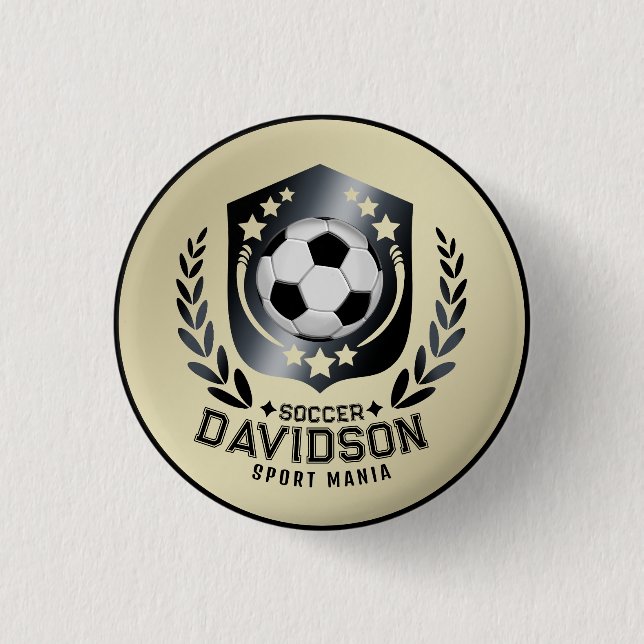 Klassischer Fußballschild | Benutzerdefinierter Te Button (Vorderseite)