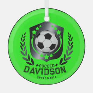 Klassischer Fußballschild Benutzerdefinierter Te Ornament Aus Glas
