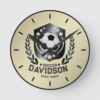 Klassischer Fußballschild | Benutzerdefinierter Te Runde Wanduhr