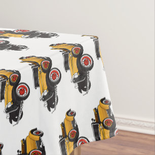 Klassischer gelber Wagen 1931 Tischdecke