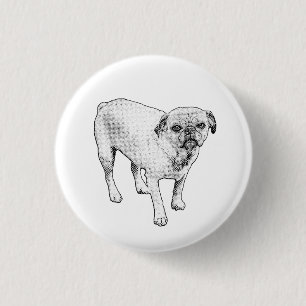 Klassischer gepunkteter Hund-Knopf inspiriert über Button