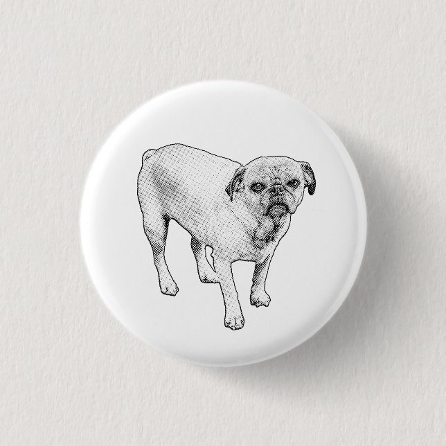 Klassischer gepunkteter Hund-Knopf inspiriert über Button (Vorderseite)