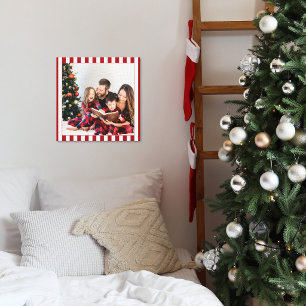Klassischer gestreifter Weihnachtsleinwanddruck mi Leinwanddruck