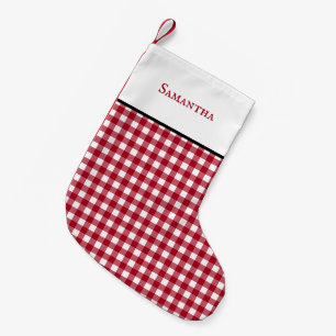 Klassischer Gingham mit kariertem Namen Kleiner Weihnachtsstrumpf