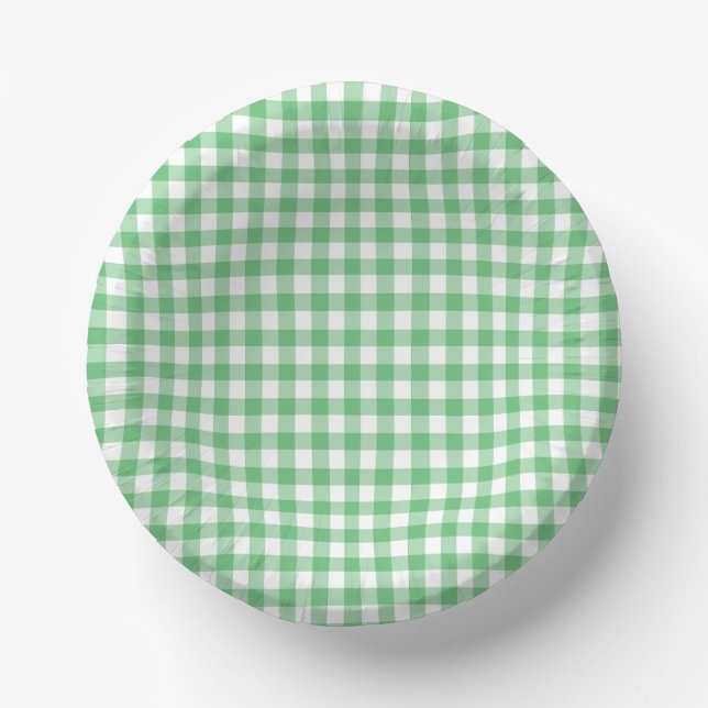 Klassischer Gingham Sommergrün Pappteller (Vorderseite)