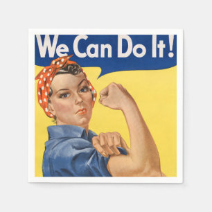 Klassischer Girl Power Empowerment Pop Art Druck Serviette